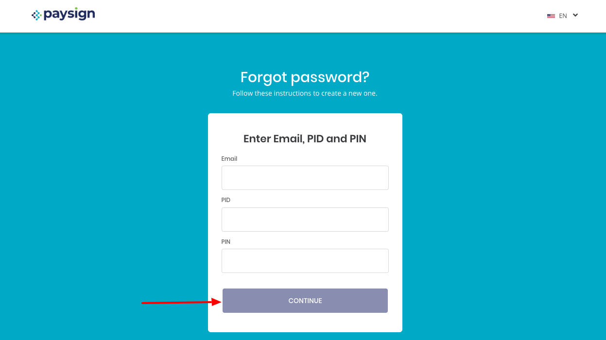 Paysign forgot password